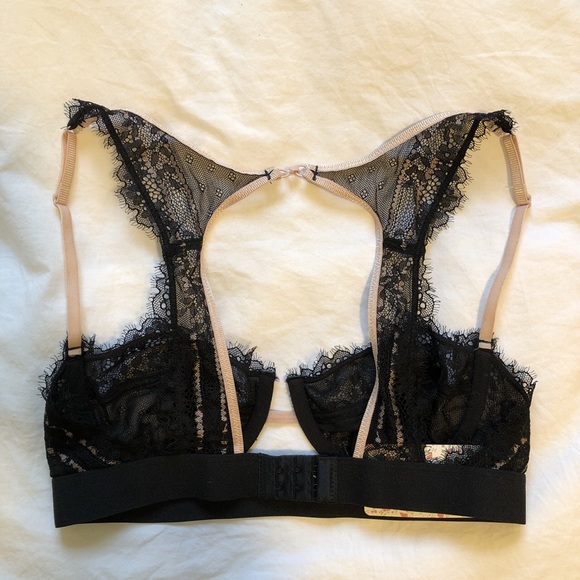 Sexy Black Lace Free People Underwire Bra 34B NWT - Picture 2 of 2